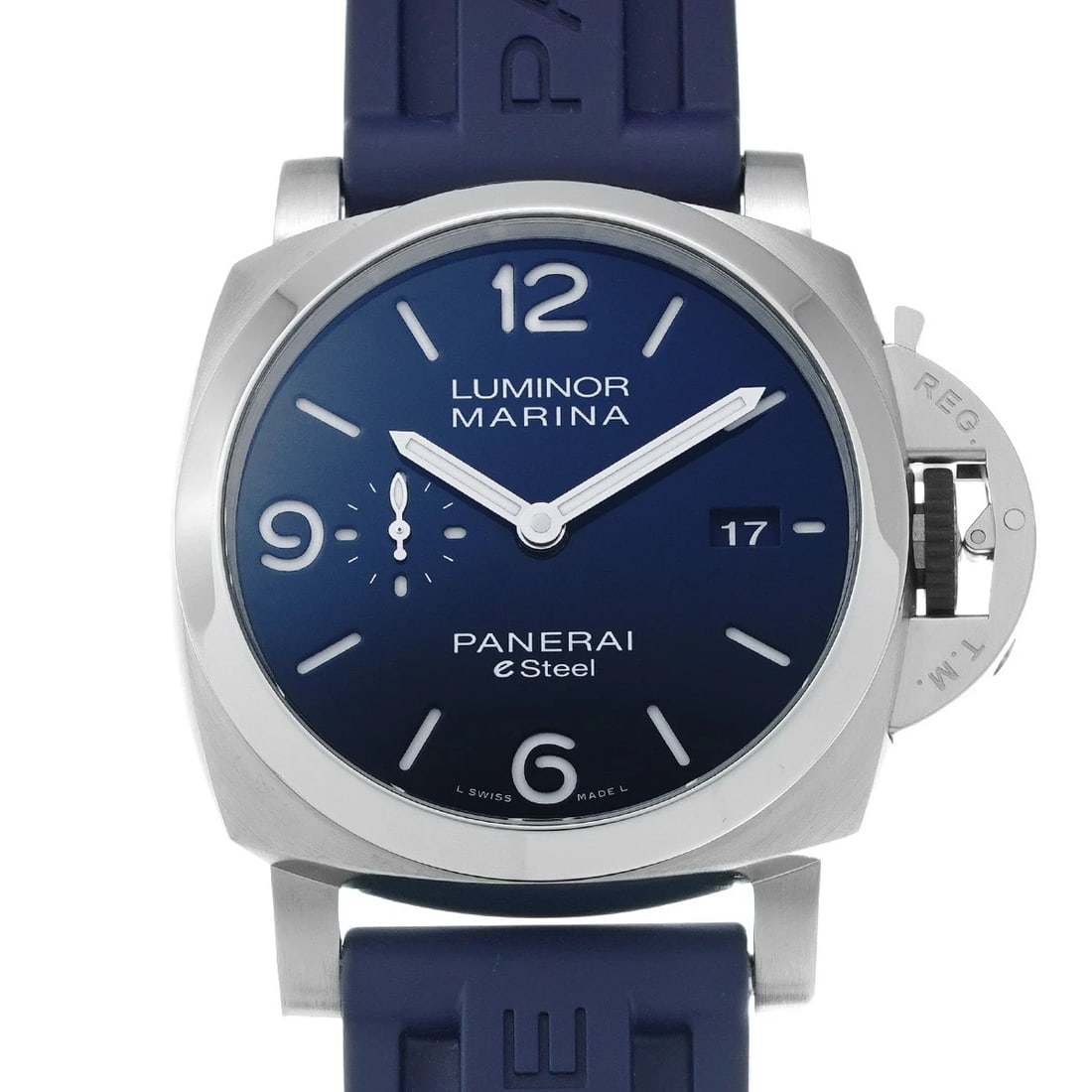PANERAI LUMINOR MARINA BLUE PROFONDO BLUE BLACK GRADATION WATCH: PANERAI Luminor Marina Blue Profondo Blue Black Gradation WATCH Brand: PANERAI Type: Wristwatch Material: Band Material rubber, Case Material Stainless steel Color: Dial Color Blue Black Gradation