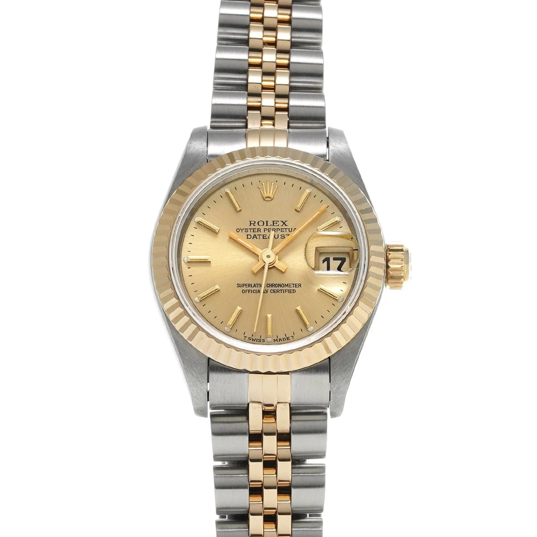 ROLEX DATEJUST CHAMPAGNE WATCH: ROLEX Datejust Champagne WATCH Brand: ROLEX Type: Wristwatch Material: Band Material Stainless steel/Yellow Gold, Case Material Stainless steel Color: Dial Color Champagne Size: ??Case? H/about 26mm W
