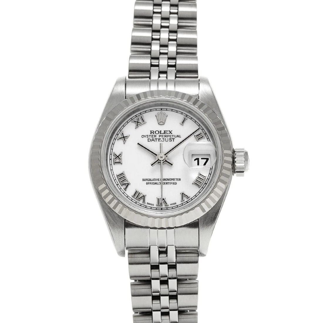 ROLEX DATEJUST WHITE WATCH: ROLEX Datejust White WATCH Brand: ROLEX Type: Wristwatch Material: Band Material Stainless steel, Case Material Stainless steel Color: Dial Color White Size: ??Case? H/about 26mm W/about 26mm D/about 