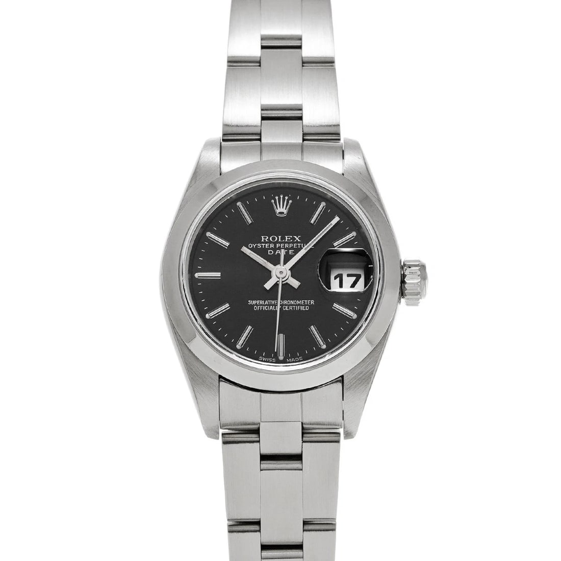 ROLEX OYSTER PERPETUAL DATE BLACK WATCH: ROLEX Oyster Perpetual Date Black WATCH Brand: ROLEX Type: Wristwatch Material: Band Material Stainless steel, Case Material Stainless steel Color: Dial Color Black Size: ??Case? H/about 26mm W/about 