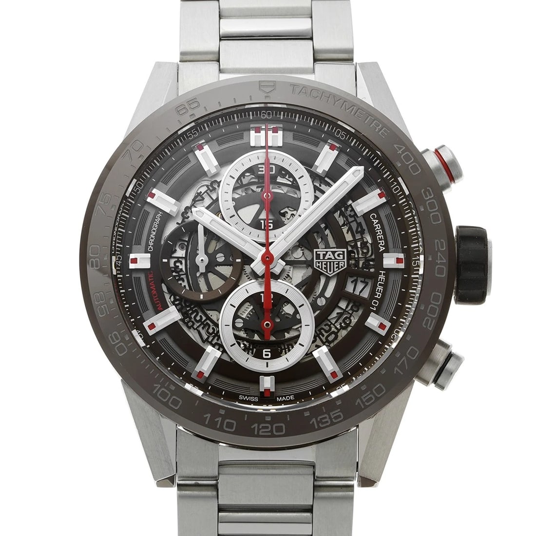 TAG HEUER CARRERA CALIBER HEUER CHRONOGRAPH BROWN WATCH: TAG HEUER Carrera Caliber Heuer Chronograph Brown WATCH Brand: TAG HEUER Type: Wristwatch Material: Band Material Stainless steel, Case Material Stainless steel Color: Dial Color Brown Size: ??Case? H