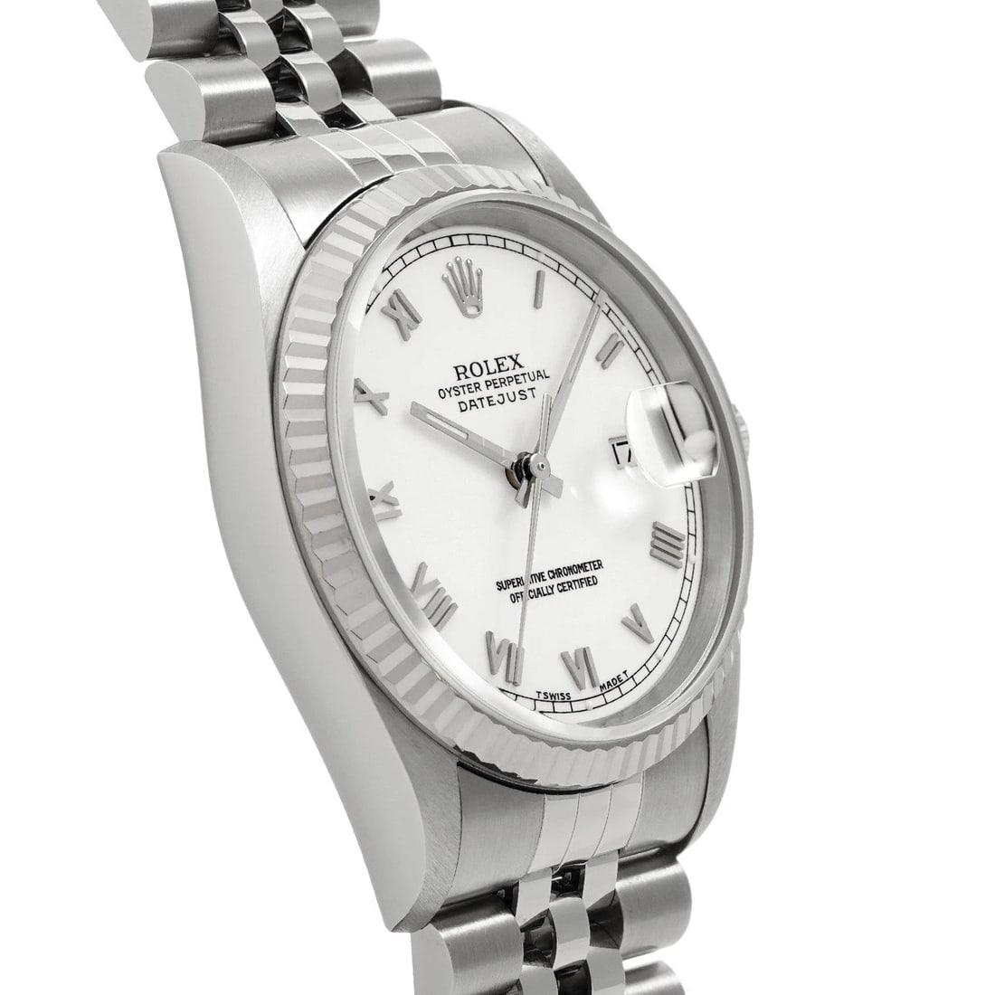 ROLEX DATEJUST WHITE WATCH - 3