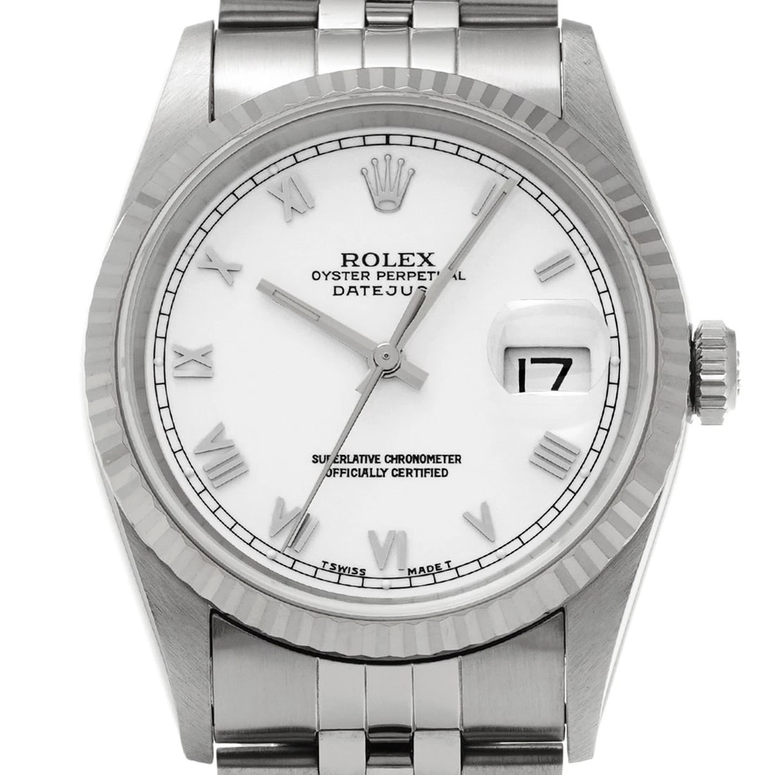 ROLEX DATEJUST WHITE WATCH - 4
