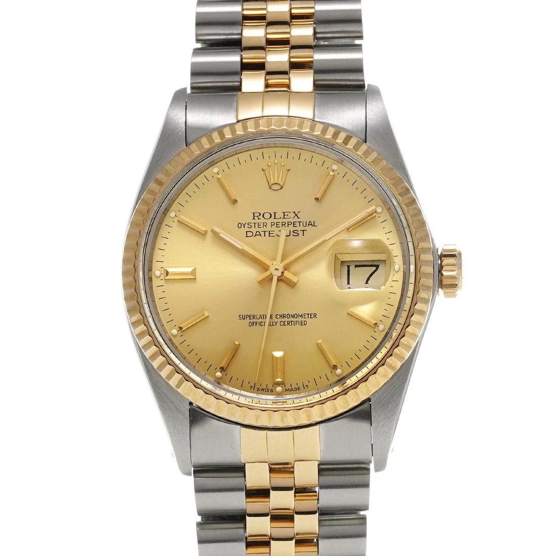 ROLEX DATEJUST CHAMPAGNE WATCH: ROLEX Datejust Champagne WATCH Brand: ROLEX Type: Wristwatch Material: Band Material Stainless steel/Yellow Gold, Case Material Stainless steel Color: Dial Color Champagne Size: ??Case? H/about 36mm W