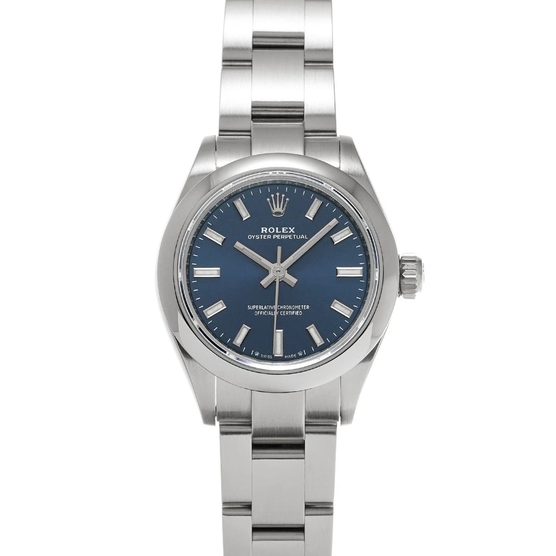 ROLEX OYSTER PERPETUAL BRIGHT BLUE WATCH: ROLEX Oyster Perpetual Bright Blue WATCH Brand: ROLEX Type: Wristwatch Material: Band Material Stainless steel, Case Material Stainless steel Color: Dial Color Bright Blue Size: ??Case? H/about 28mm W