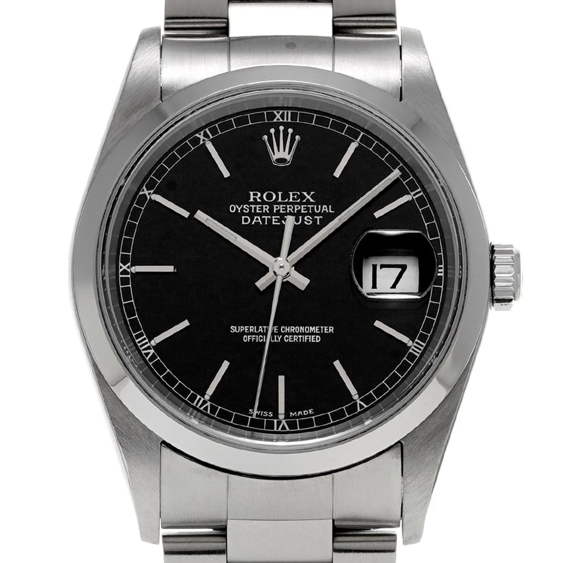 ROLEX DATEJUST BLACK WATCH - 4