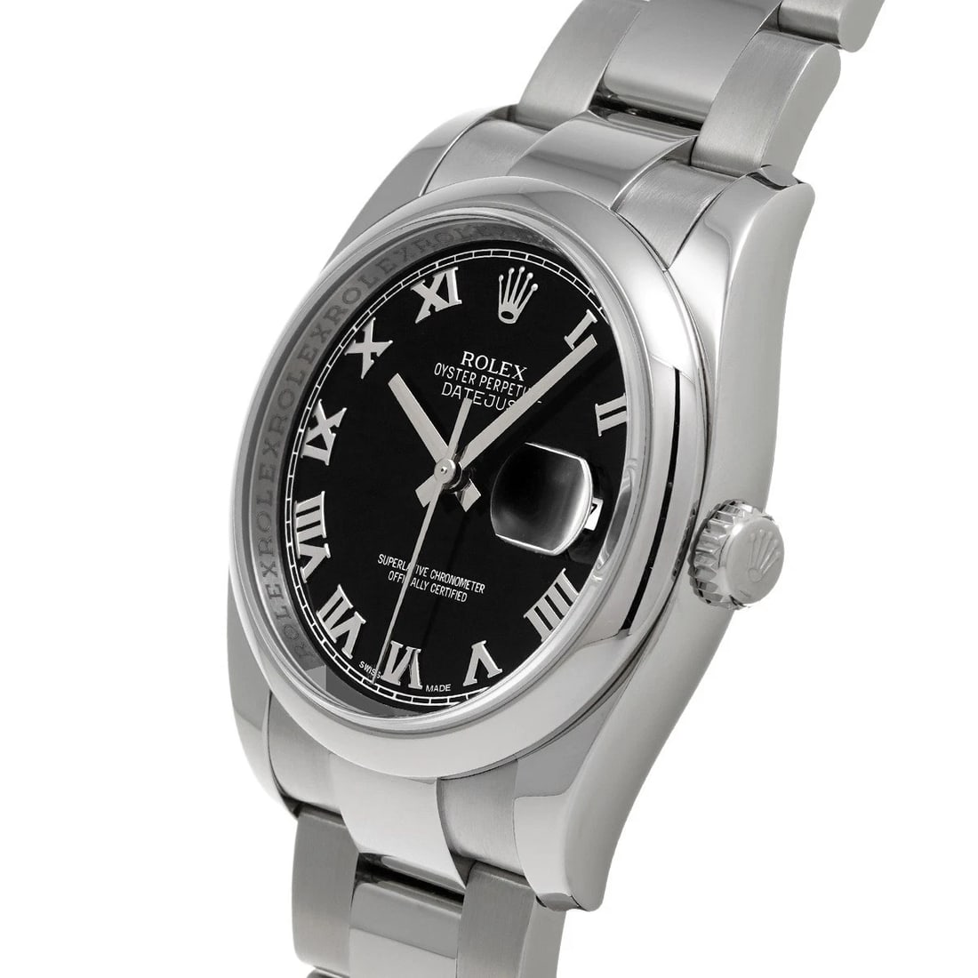 ROLEX DATEJUST BLACK WATCH - 2