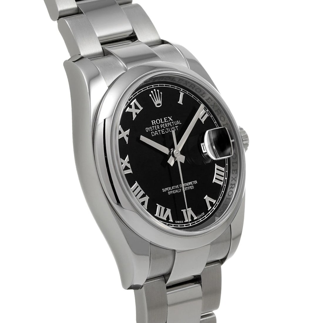 ROLEX DATEJUST BLACK WATCH - 3
