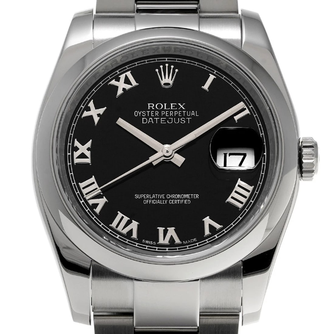 ROLEX DATEJUST BLACK WATCH - 4