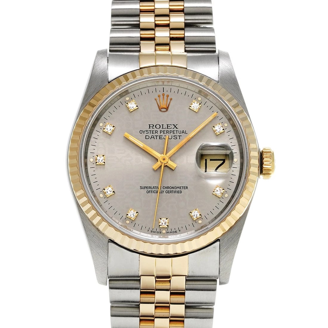 ROLEX DATEJUST GRAY COMPUTER/DIAMOND WATCH: ROLEX Datejust Gray Computer/Diamond WATCH Brand: ROLEX Type: Wristwatch Material: Band Material Stainless steel/Yellow Gold, Case Material Stainless steel Color: Dial Color Gray Computer/Diamond Size