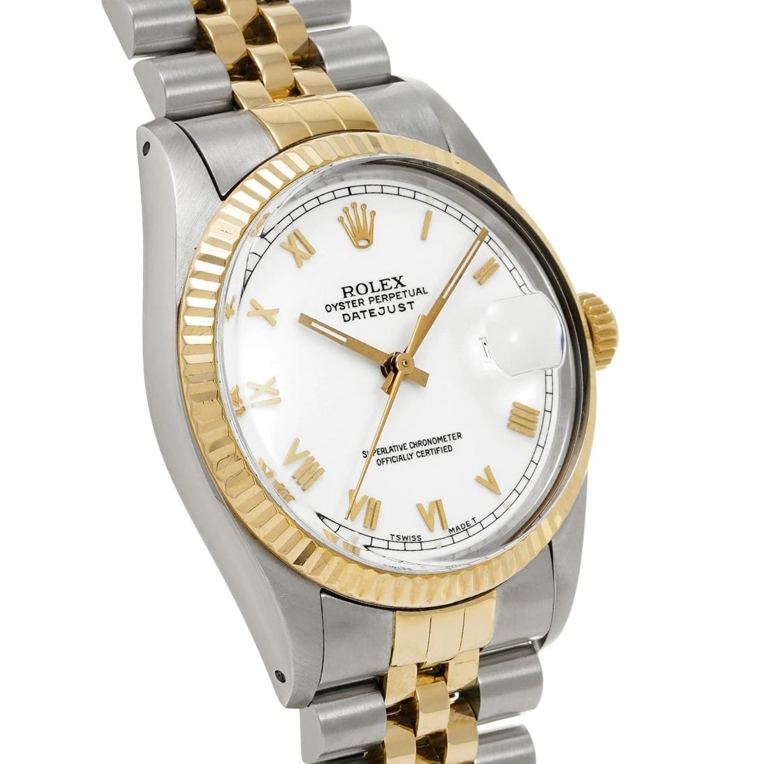 ROLEX DATEJUST WHITE WATCH - 3