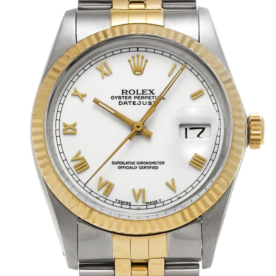 ROLEX DATEJUST WHITE WATCH - 4