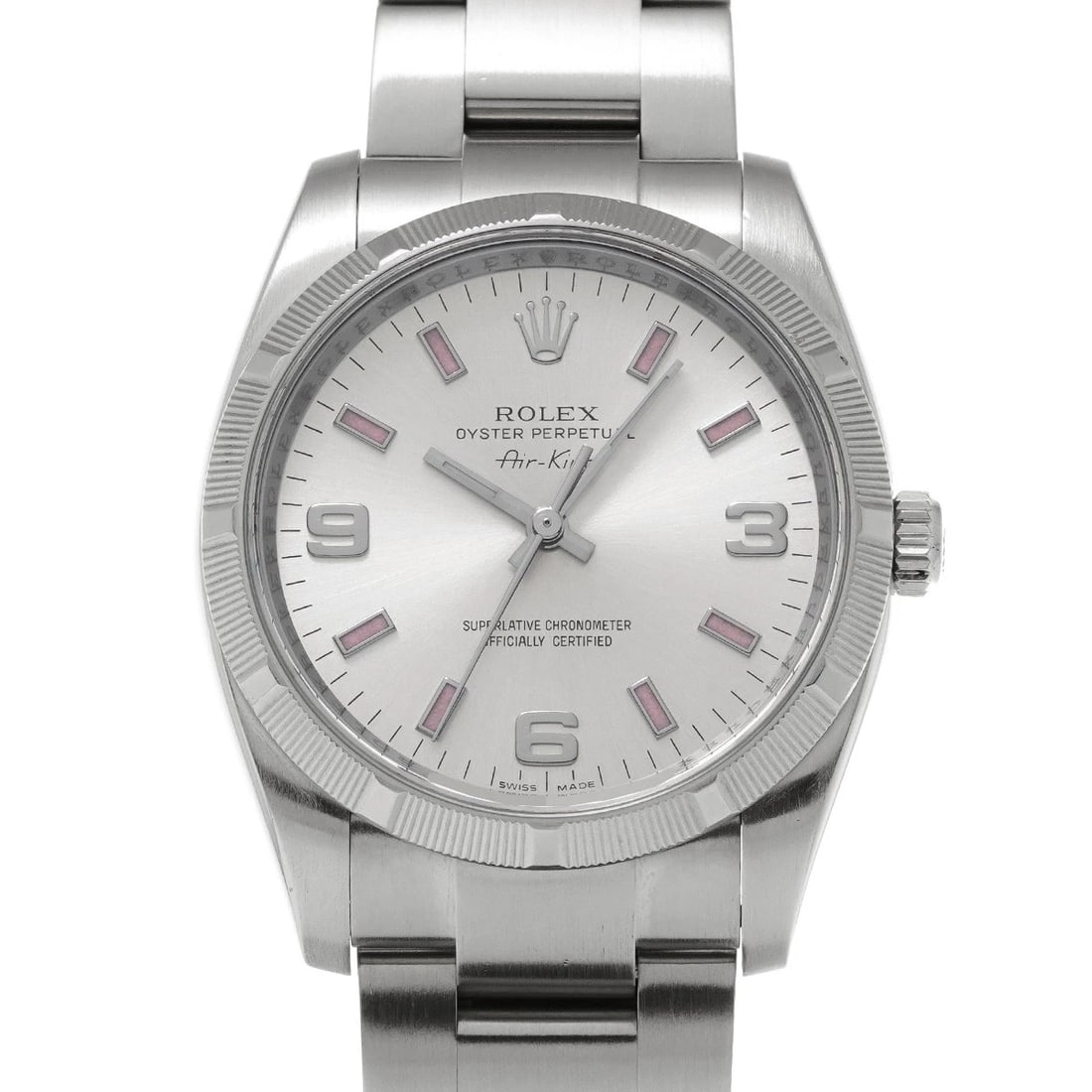 ROLEX AIR-KING SILVER WATCH: ROLEX Air-King Silver WATCH Brand: ROLEX Type: Wristwatch Material: Band Material Stainless steel, Case Material Stainless steel Color: Dial Color Silver Size: ??Case? H/about 34mm W/about 34mm D/abou