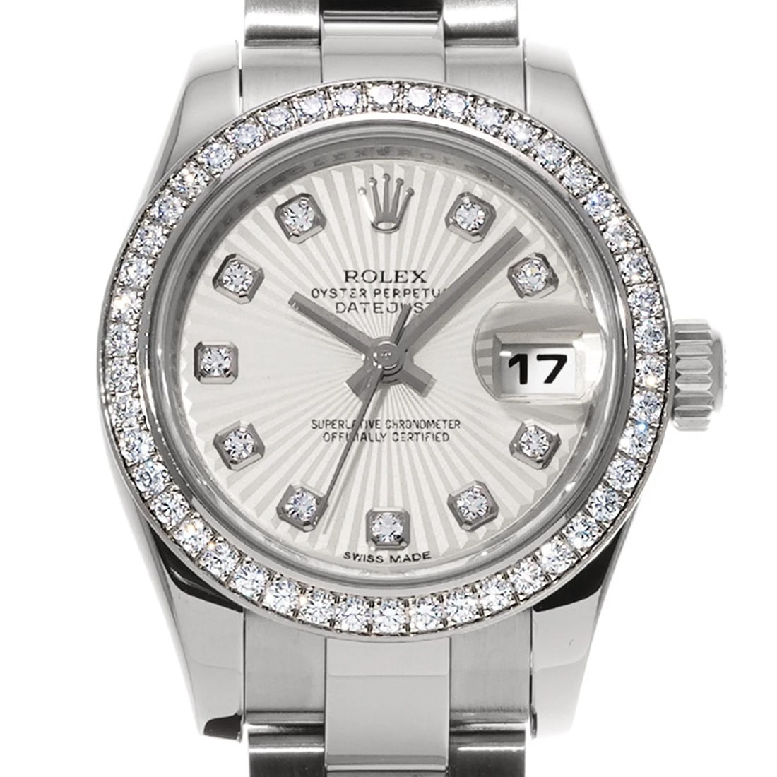 ROLEX DATEJUST SILVER SUNBEAM/DIAMOND WATCH - 4