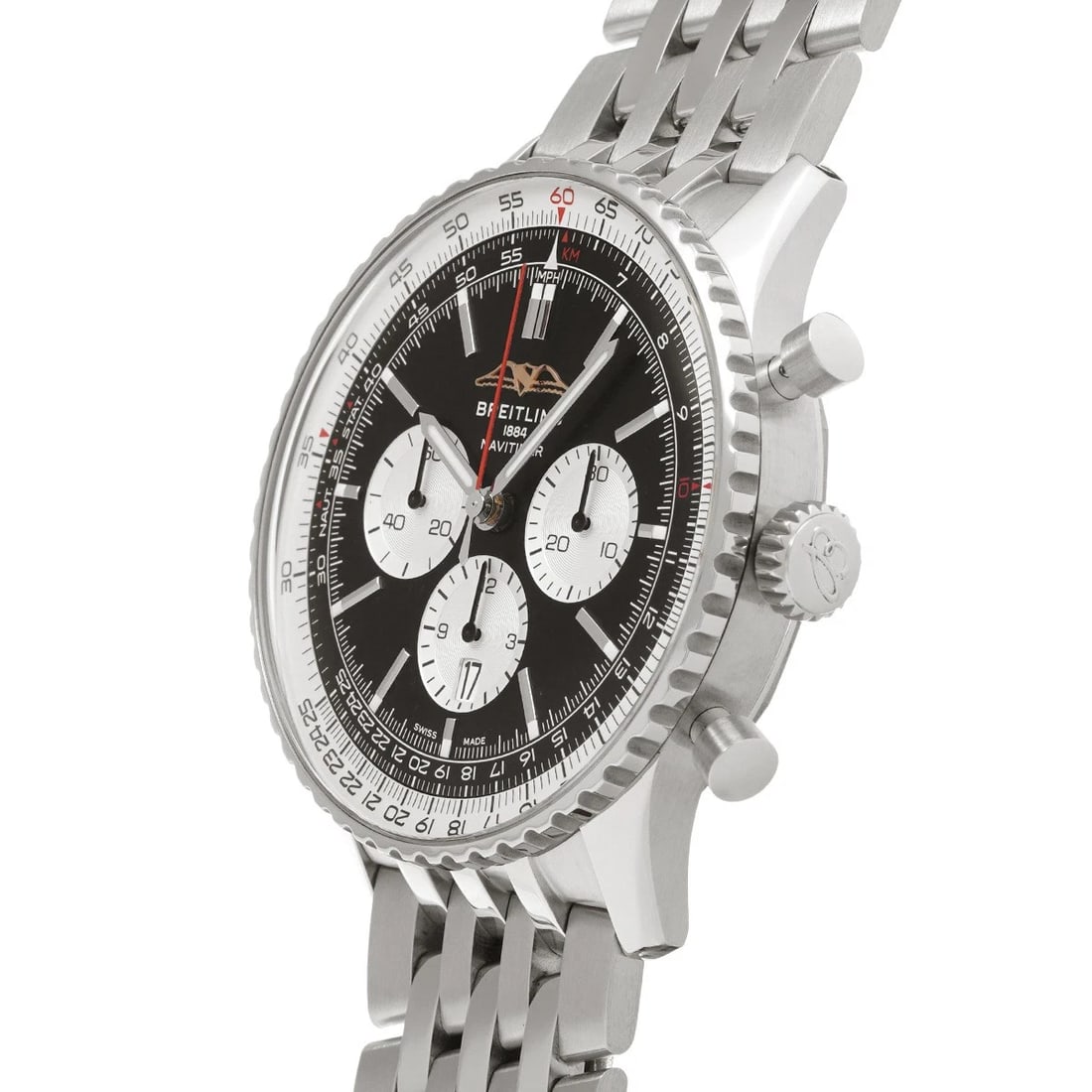 BREITLING NAVITIMER CHRONOGRAPH BLACK/SILVER WATCH - 2