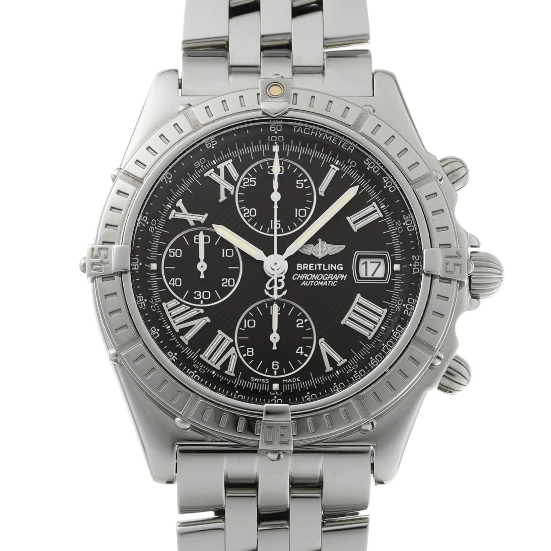 BREITLING CROSSWIND BLUE WATCH: BREITLING Crosswind Blue WATCH Brand: BREITLING Type: Wristwatch Material: Band Material Stainless steel, Case Material Stainless steel Color: Dial Color Blue Size: ??Case? H/about 36mm W/about 36mm D