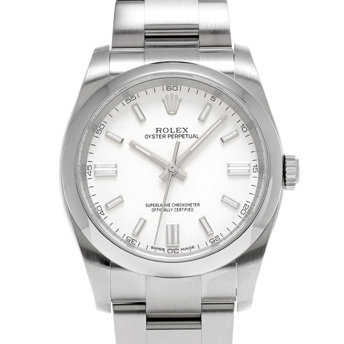 ROLEX OYSTER PERPETUAL WHITE WATCH: ROLEX Oyster Perpetual White WATCH Brand: ROLEX Type: Wristwatch Material: Band Material Stainless steel, Case Material Stainless steel Color: Dial Color White Size: ??Case? H/about 36mm W/about 36mm 