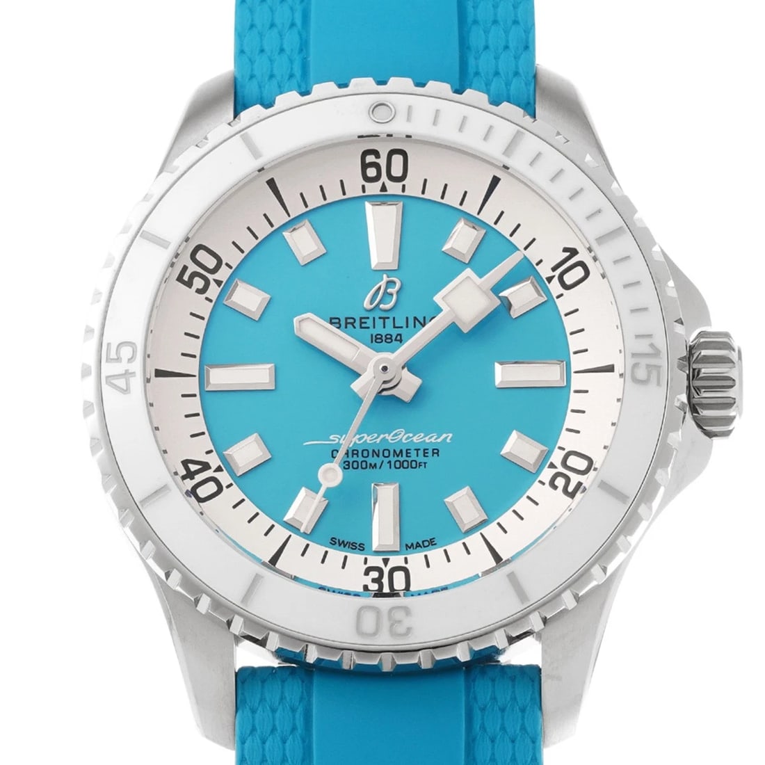 BREITLING SUPEROCEAN AUTOMATIC TURQUOISE WATCH - 4