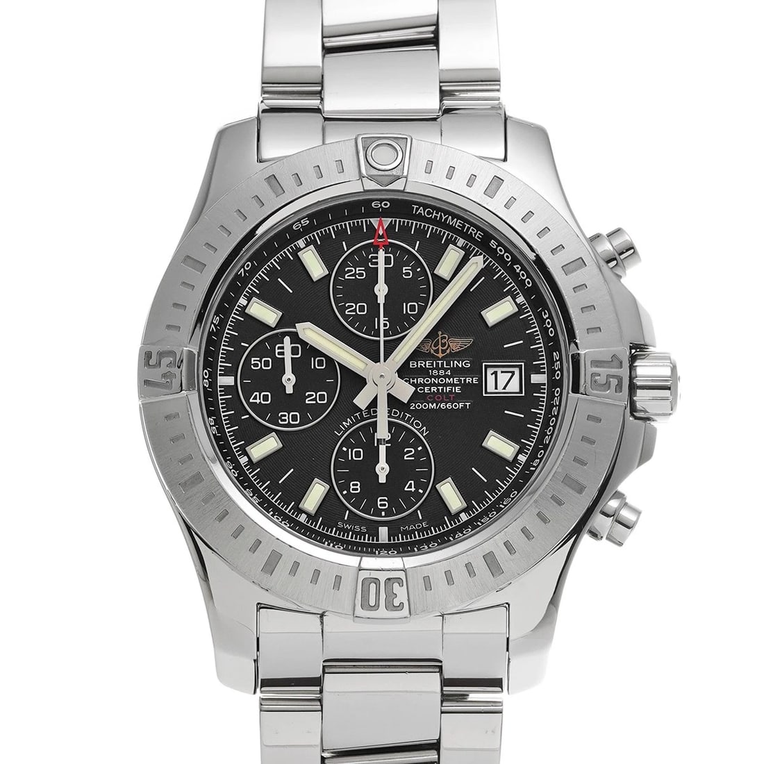 BREITLING COLT CHRONOGRAPH AUTOMATIC BLACK WATCH: BREITLING Colt Chronograph Automatic Black WATCH Brand: BREITLING Type: Wristwatch Material: Band Material Stainless steel, Case Material Stainless steel Color: Dial Color Black Size: ??Case? H/about 