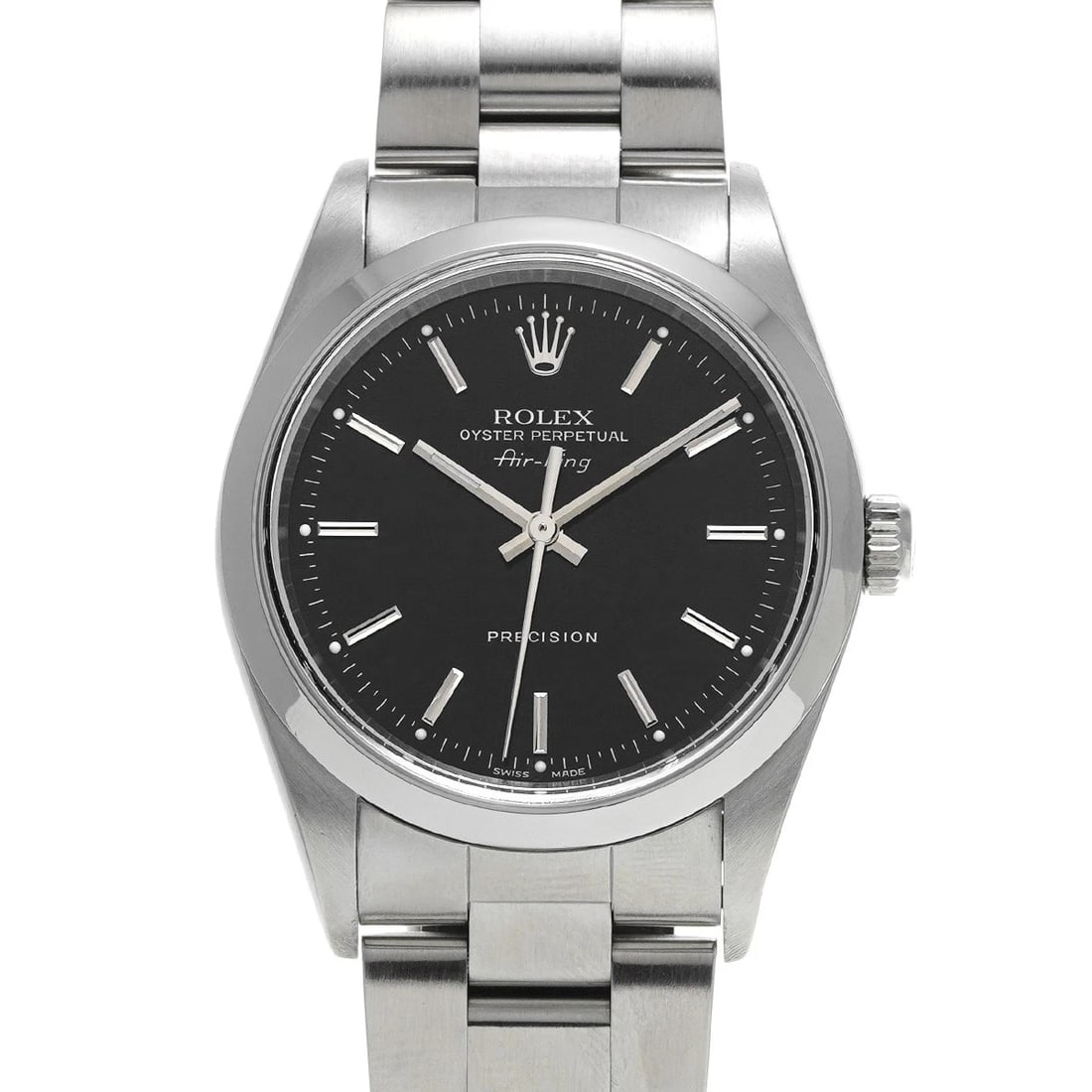 ROLEX AIR-KING BLACK WATCH: ROLEX Air-King Black WATCH Brand: ROLEX Type: Wristwatch Material: Band Material Stainless steel, Case Material Stainless steel Color: Dial Color Black Size: ??Case? H/about 34mm W/about 34mm D/about 