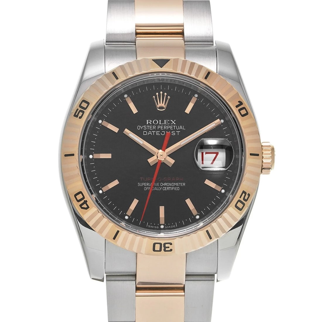 ROLEX DATEJUST TURN-O-GRAPH BLACK WATCH: ROLEX Datejust Turn-O-Graph Black WATCH Brand: ROLEX Type: Wristwatch Material: Band Material Stainless steel/Everrose gold, Case Material Stainless steel Color: Dial Color Black Size: ??Case? H/about