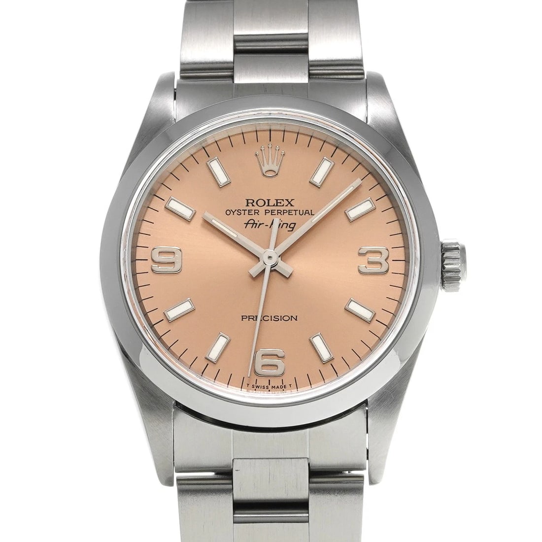 ROLEX AIR-KING PINK WATCH: ROLEX Air-King Pink WATCH Brand: ROLEX Type: Wristwatch Material: Band Material Stainless steel, Case Material Stainless steel Color: Dial Color Pink Size: ??Case? H/about 34mm W/about 34mm D/about 11