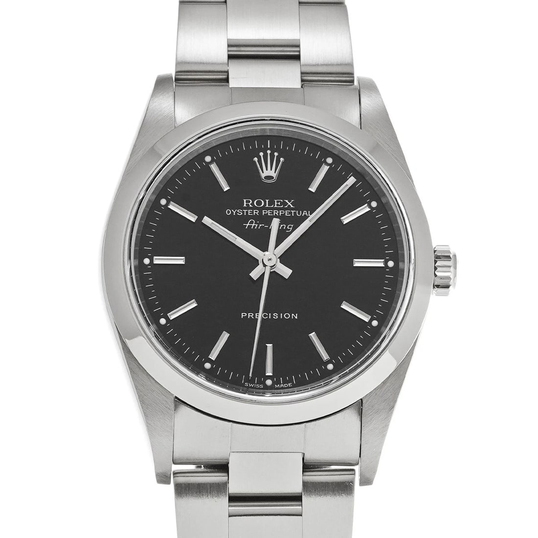 ROLEX AIR-KING BLACK WATCH: ROLEX Air-King Black WATCH Brand: ROLEX Type: Wristwatch Material: Band Material Stainless steel, Case Material Stainless steel Color: Dial Color Black Size: ??Case? H/about 34mm W/about 34mm D/about 