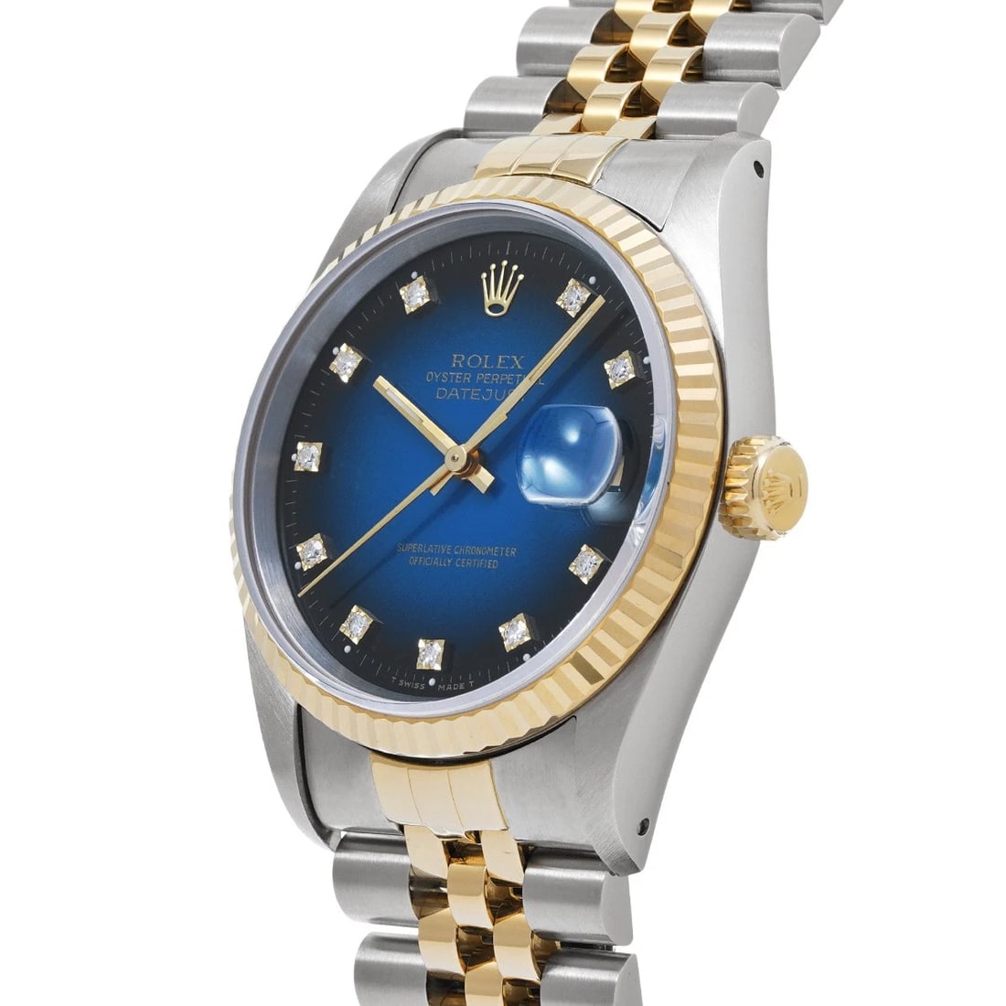 ROLEX DATEJUST BLUE GRADIENT/DIAMOND WATCH - 2