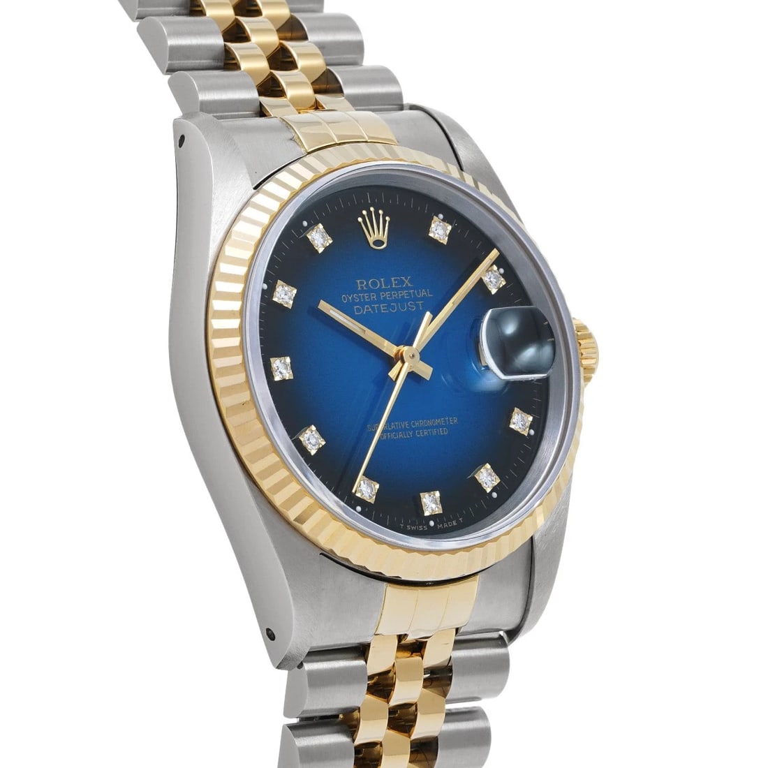 ROLEX DATEJUST BLUE GRADIENT/DIAMOND WATCH - 3