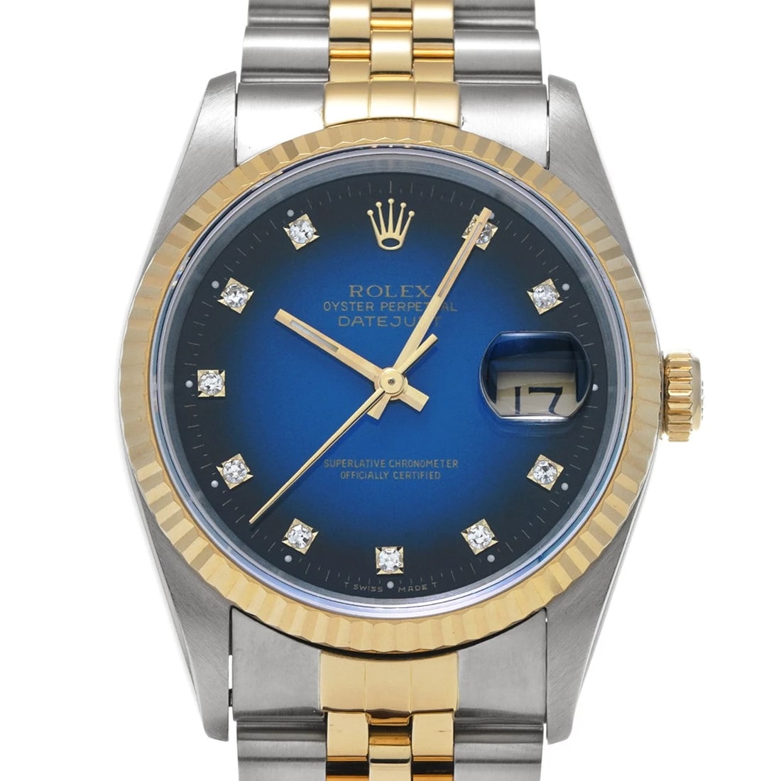 ROLEX DATEJUST BLUE GRADIENT/DIAMOND WATCH - 4