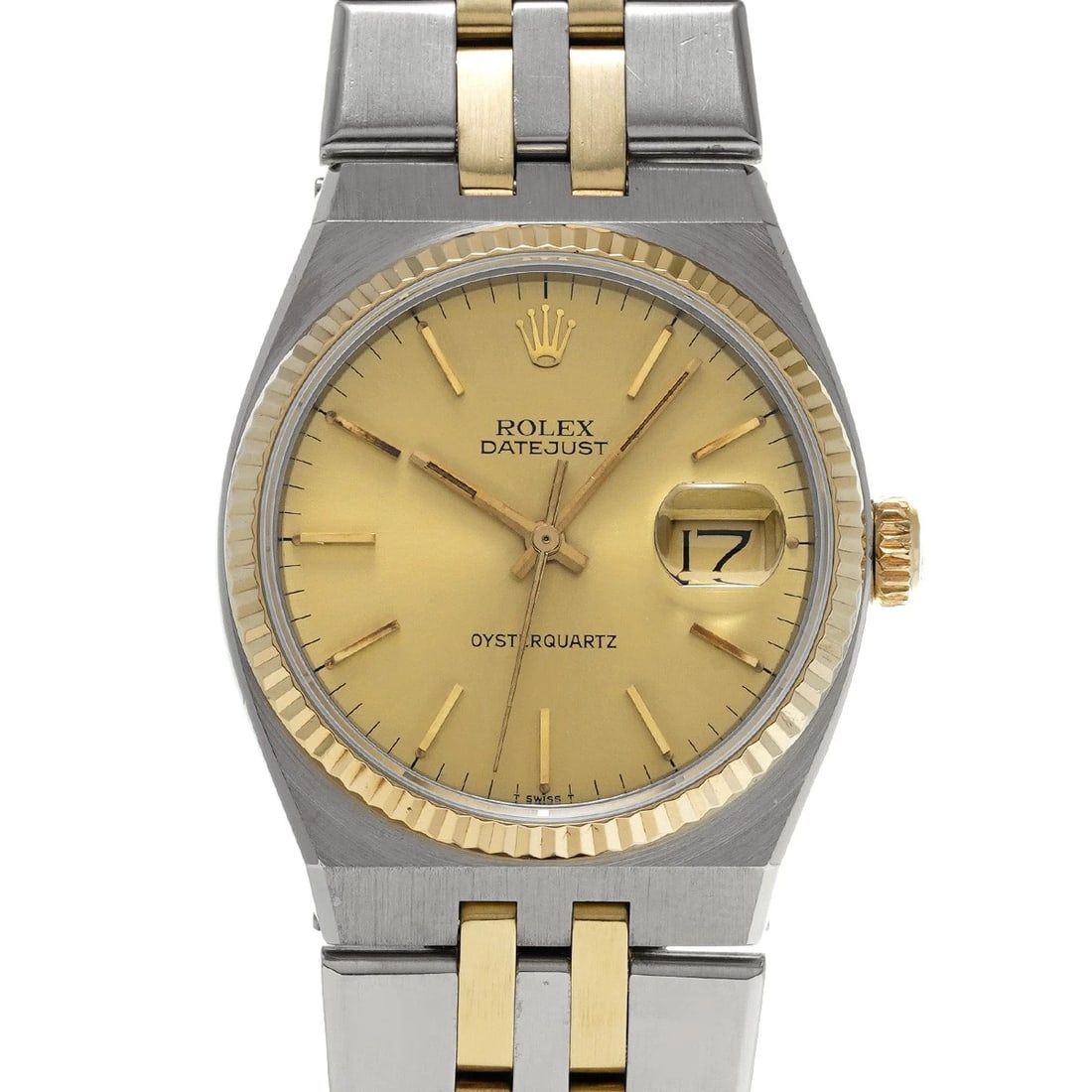 ROLEX OYSTER QUARTZ DATEJUST CHAMPAGNE WATCH: ROLEX Oyster Quartz Datejust Champagne WATCH Brand: ROLEX Type: Wristwatch Material: Band Material Stainless steel/Yellow Gold, Case Material Stainless steel Color: Dial Color Champagne Size: ??Case? 