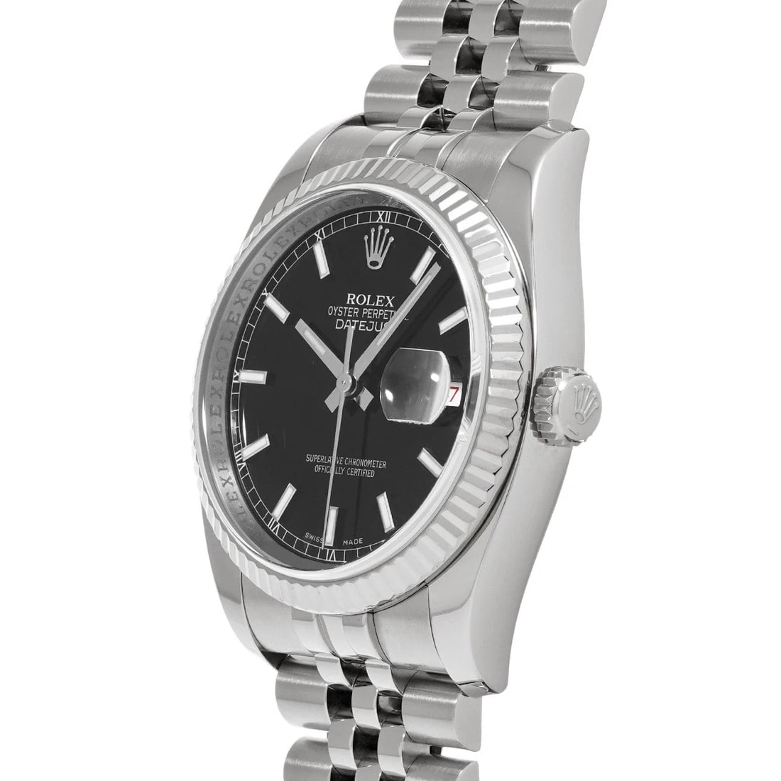 ROLEX DATEJUST BLACK WATCH - 2