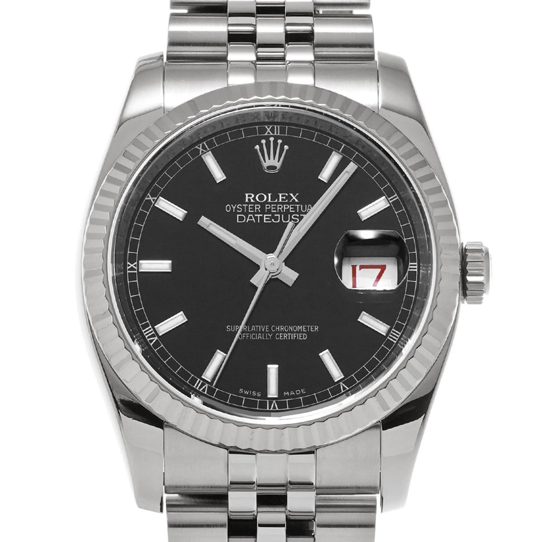 ROLEX DATEJUST BLACK WATCH - 4