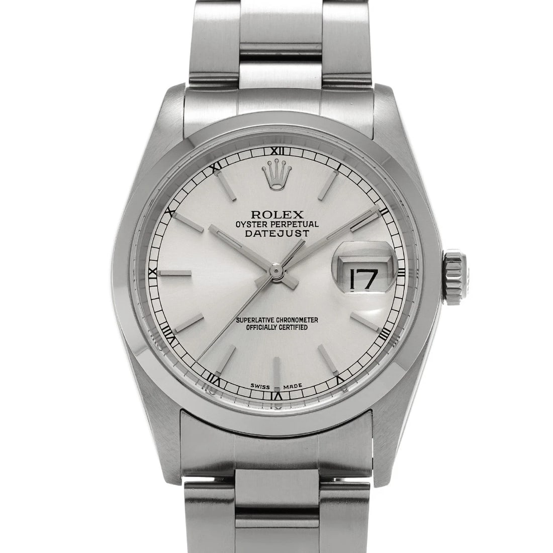 ROLEX DATEJUST SILVER WATCH: ROLEX Datejust Silver WATCH Brand: ROLEX Type: Wristwatch Material: Band Material Stainless steel, Case Material Stainless steel Color: Dial Color Silver Size: ??Case? H/about 36mm W/about 36mm D/abou