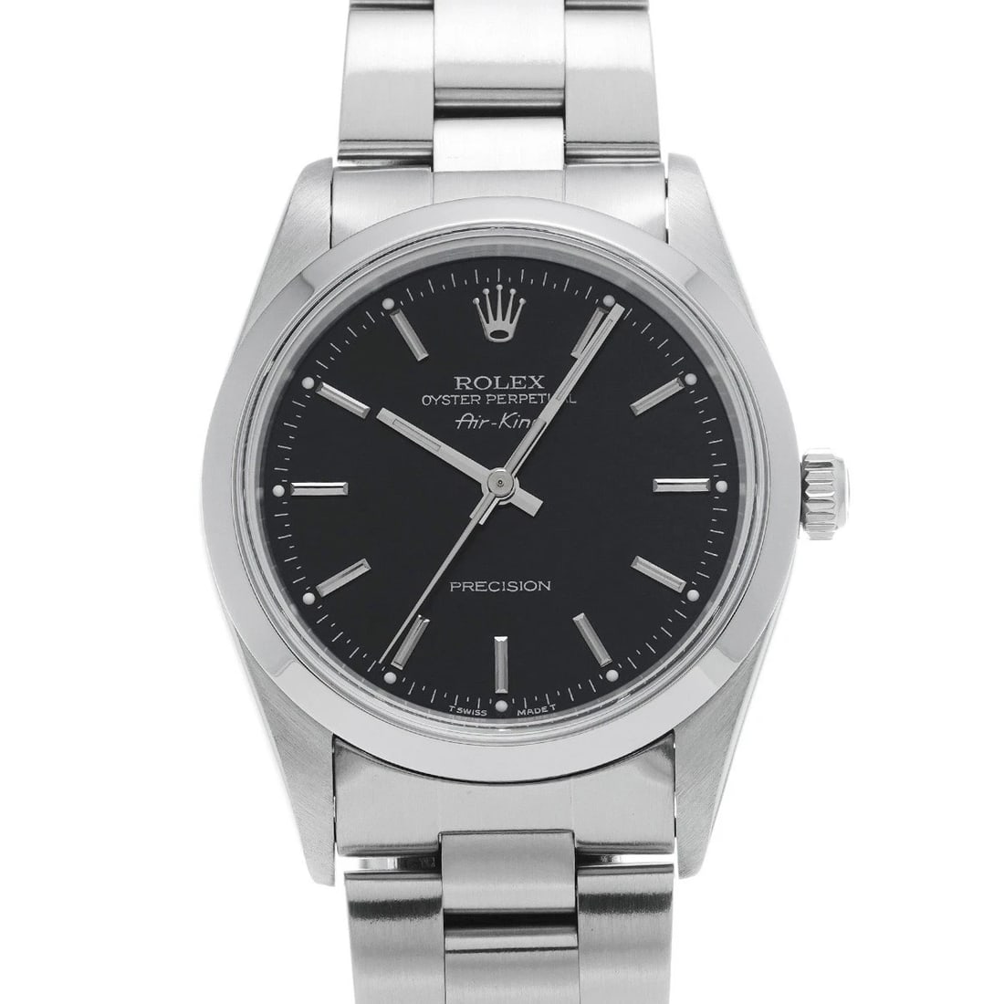 ROLEX AIR-KING BLACK WATCH: ROLEX Air-King Black WATCH Brand: ROLEX Type: Wristwatch Material: Band Material , Case Material Stainless steel Color: Dial Color Black Size: ??Case? H/about 34mm W/about 34mm D/about 11mm lug width: