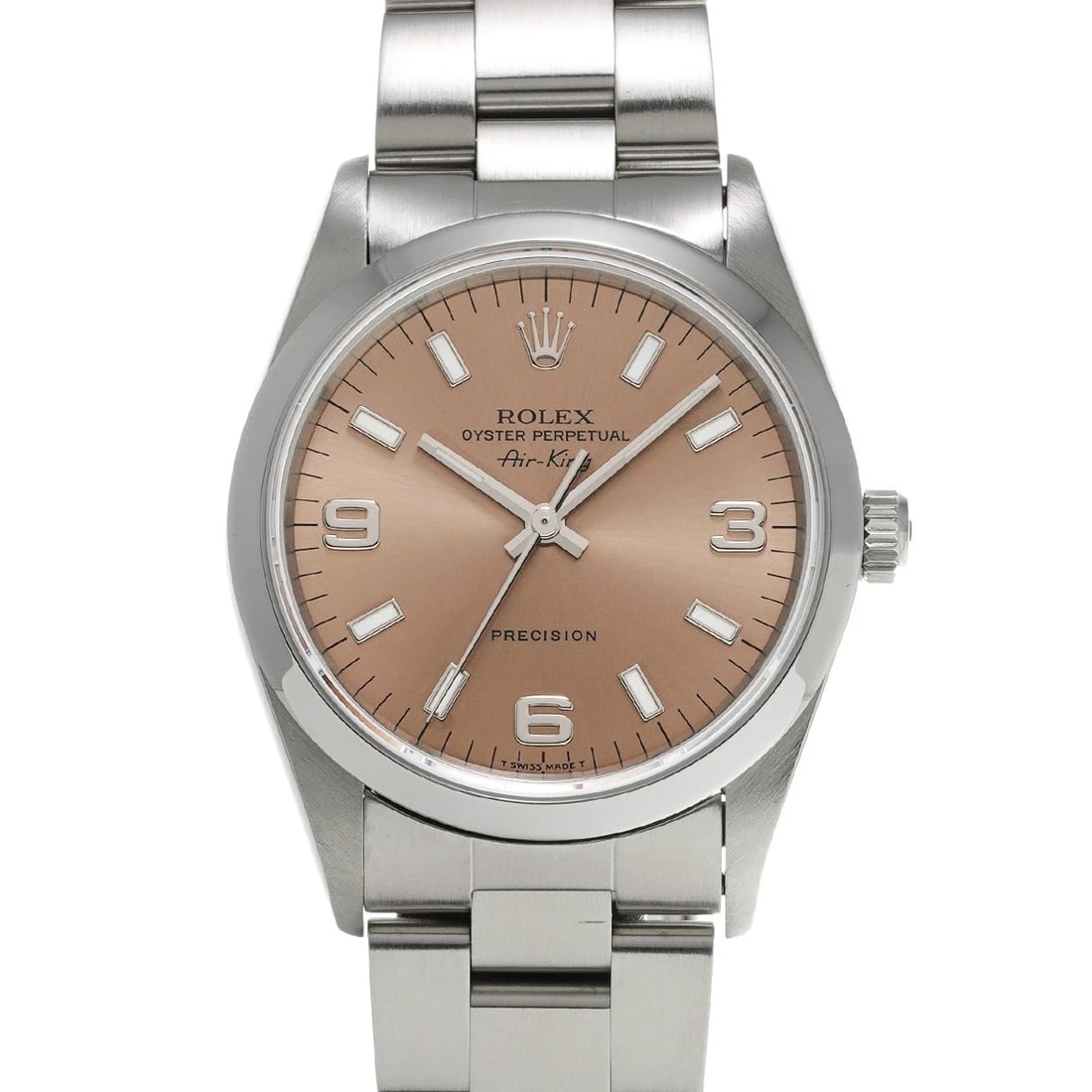 ROLEX AIR-KING PINK WATCH: ROLEX Air-King Pink WATCH Brand: ROLEX Type: Wristwatch Material: Band Material Stainless steel, Case Material Stainless steel Color: Dial Color Pink Size: ??Case? H/about 34mm W/about 34mm D/about 11