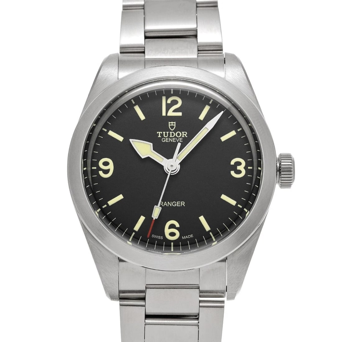 TUDOR RANGER BLACK WATCH: TUDOR Ranger Black WATCH Brand: TUDOR Type: Wristwatch Material: Band Material Stainless steel, Case Material Stainless steel Color: Dial Color Black Size: ??Case? H/about 39mm W/about 39mm D/about 12