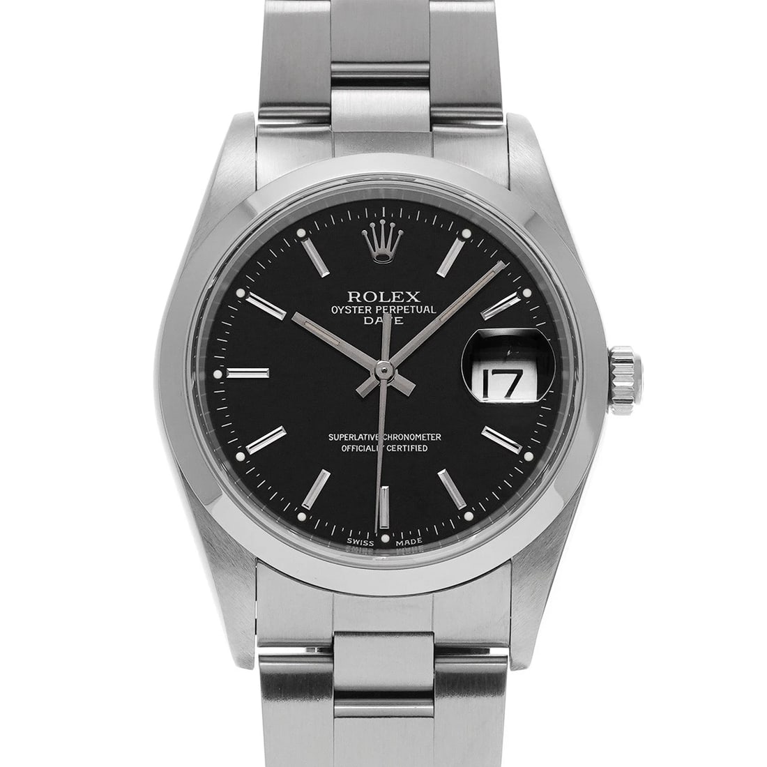 ROLEX OYSTER PERPETUAL DATE BLACK WATCH: ROLEX Oyster Perpetual Date Black WATCH Brand: ROLEX Type: Wristwatch Material: Band Material Stainless steel, Case Material Stainless steel Color: Dial Color Black Size: ??Case? H/about 34mm W/about 