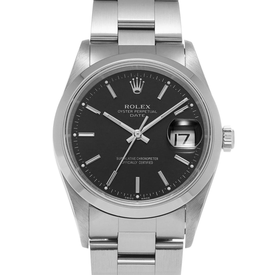 ROLEX OYSTER PERPETUAL DATE BLACK WATCH: ROLEX Oyster Perpetual Date Black WATCH Brand: ROLEX Type: Wristwatch Material: Band Material Stainless steel, Case Material Stainless steel Color: Dial Color Black Size: ??Case? H/about 34mm W/about 