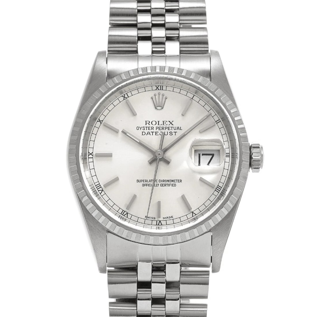 ROLEX DATEJUST SILVER WATCH: ROLEX Datejust Silver WATCH Brand: ROLEX Type: Wristwatch Material: Band Material Stainless steel, Case Material Stainless steel Color: Dial Color Silver Size: ??Case? H/about 36mm W/about 36mm D/abou