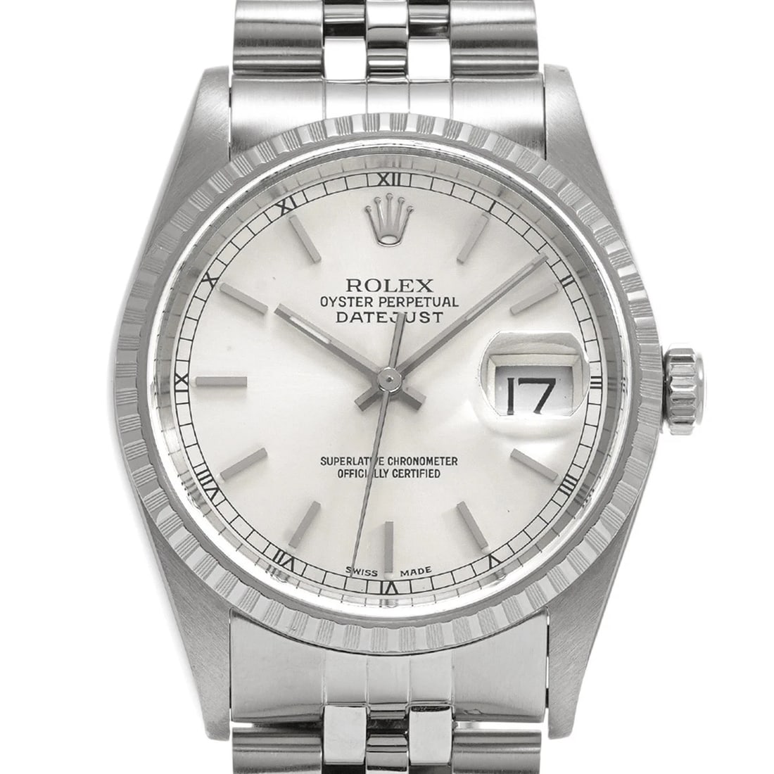 ROLEX DATEJUST SILVER WATCH - 4