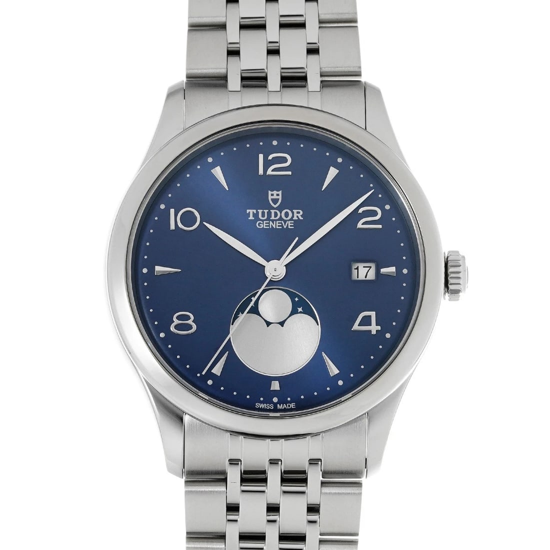 TUDOR LUNA BLUE WATCH: TUDOR Luna Blue WATCH Brand: TUDOR Type: Wristwatch Material: Band Material Stainless steel, Case Material Stainless steel Color: Dial Color Blue Size: ??Case? H/about 39mm W/about 39mm D/about 9.2mm 