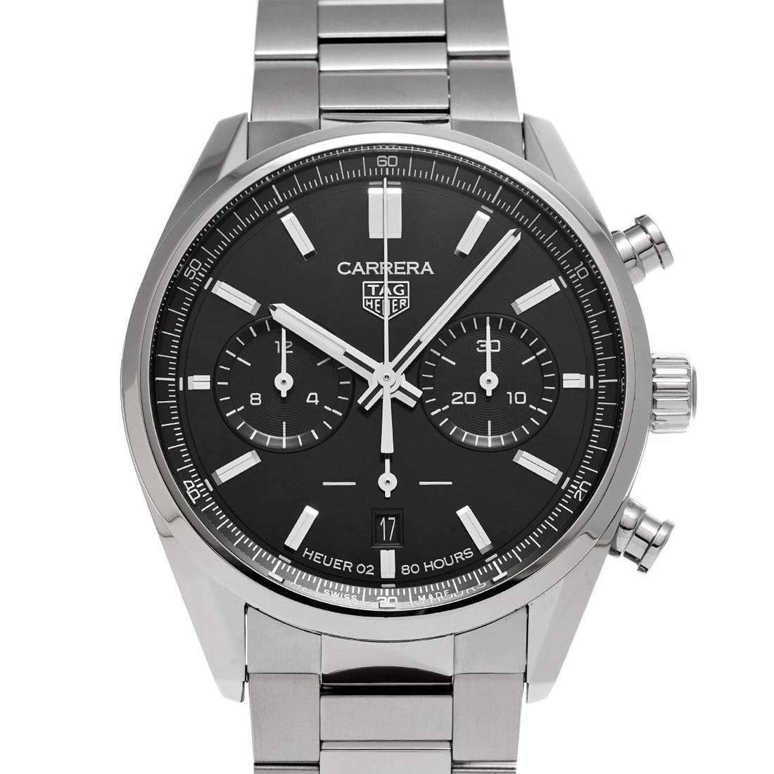 TAG HEUER CARRERA CALIBER HEUER CHRONOGRAPH BLACK WATCH: TAG HEUER Carrera Caliber Heuer Chronograph Black WATCH Brand: TAG HEUER Type: Wristwatch Material: Band Material Stainless steel, Case Material Stainless steel Color: Dial Color Black Size: ??Case? H