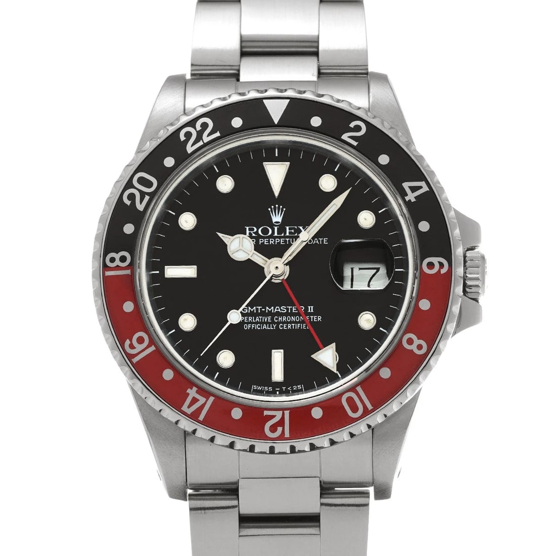 ROLEX GMT-MASTER II BLACK WATCH: ROLEX GMT-Master II Black WATCH Brand: ROLEX Type: Wristwatch Material: Band Material Stainless steel, Case Material Stainless steel Color: Dial Color Black Size: ??Case? H/about 40mm W/about 40mm