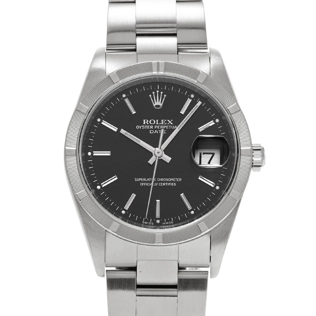 ROLEX OYSTER PERPETUAL DATE BLACK WATCH: ROLEX Oyster Perpetual Date Black WATCH Brand: ROLEX Type: Wristwatch Material: Band Material Stainless steel, Case Material Stainless steel Color: Dial Color Black Size: ??Case? H/about 34mm W/about 