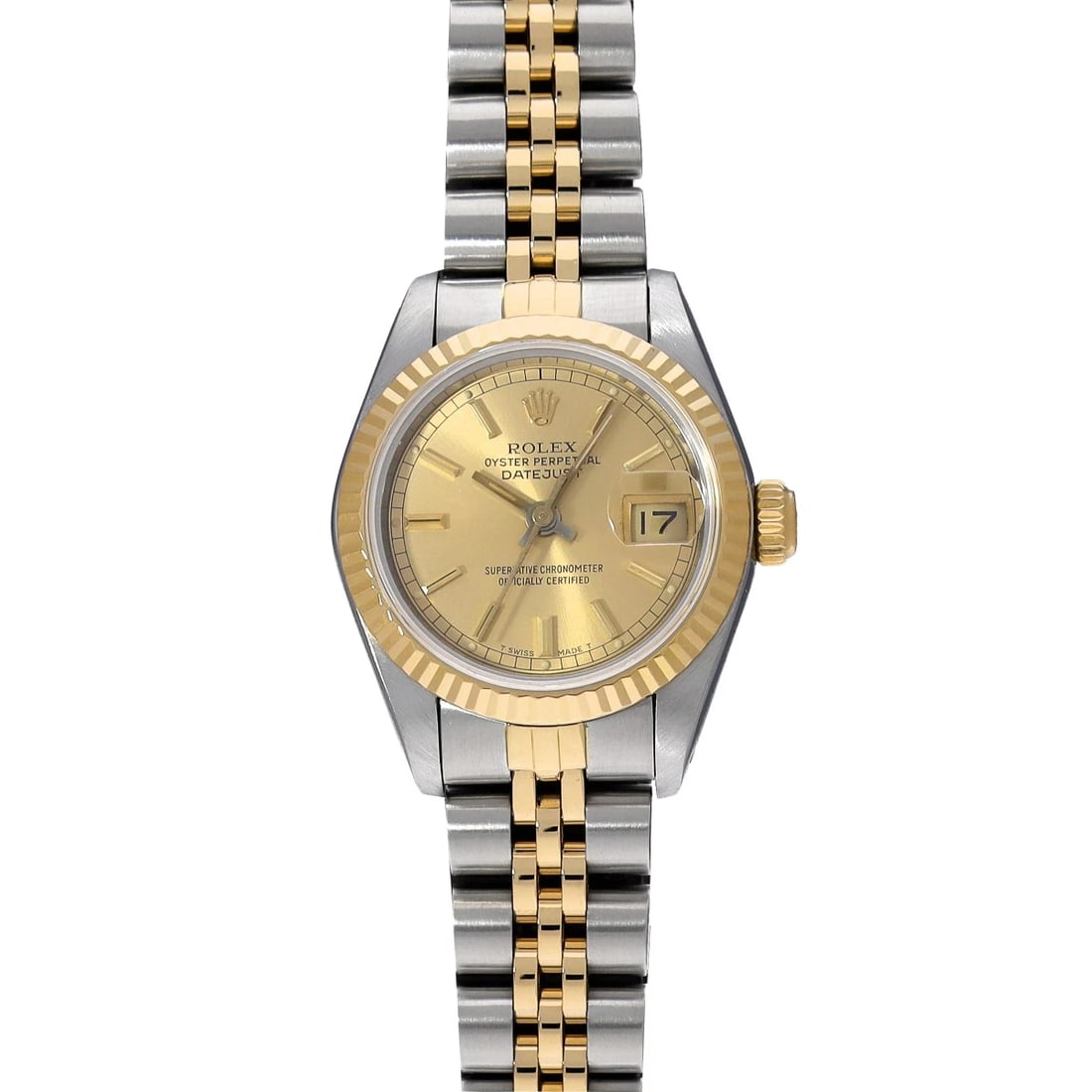 ROLEX DATEJUST CHAMPAGNE WATCH: ROLEX Datejust Champagne WATCH Brand: ROLEX Type: Wristwatch Material: Band Material Stainless steel/Yellow Gold, Case Material Stainless steel Color: Dial Color Champagne Size: ??Case? H/about 26mm W