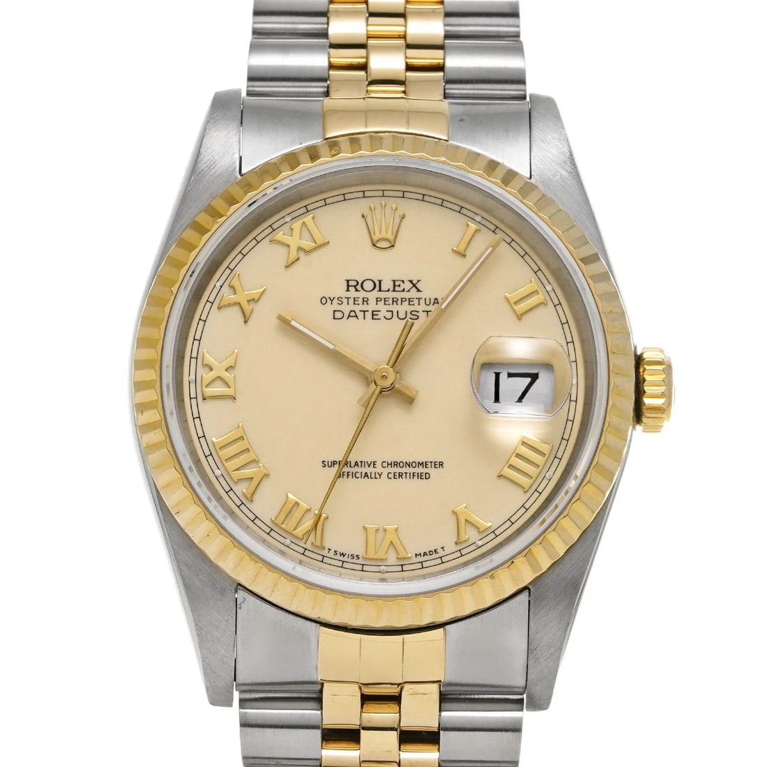 ROLEX DATEJUST IVORY WATCH: ROLEX Datejust Ivory WATCH Brand: ROLEX Type: Wristwatch Material: Band Material Stainless steel/Yellow Gold, Case Material Stainless steel Color: Dial Color Ivory Size: ??Case? H/about 36mm W/about 3