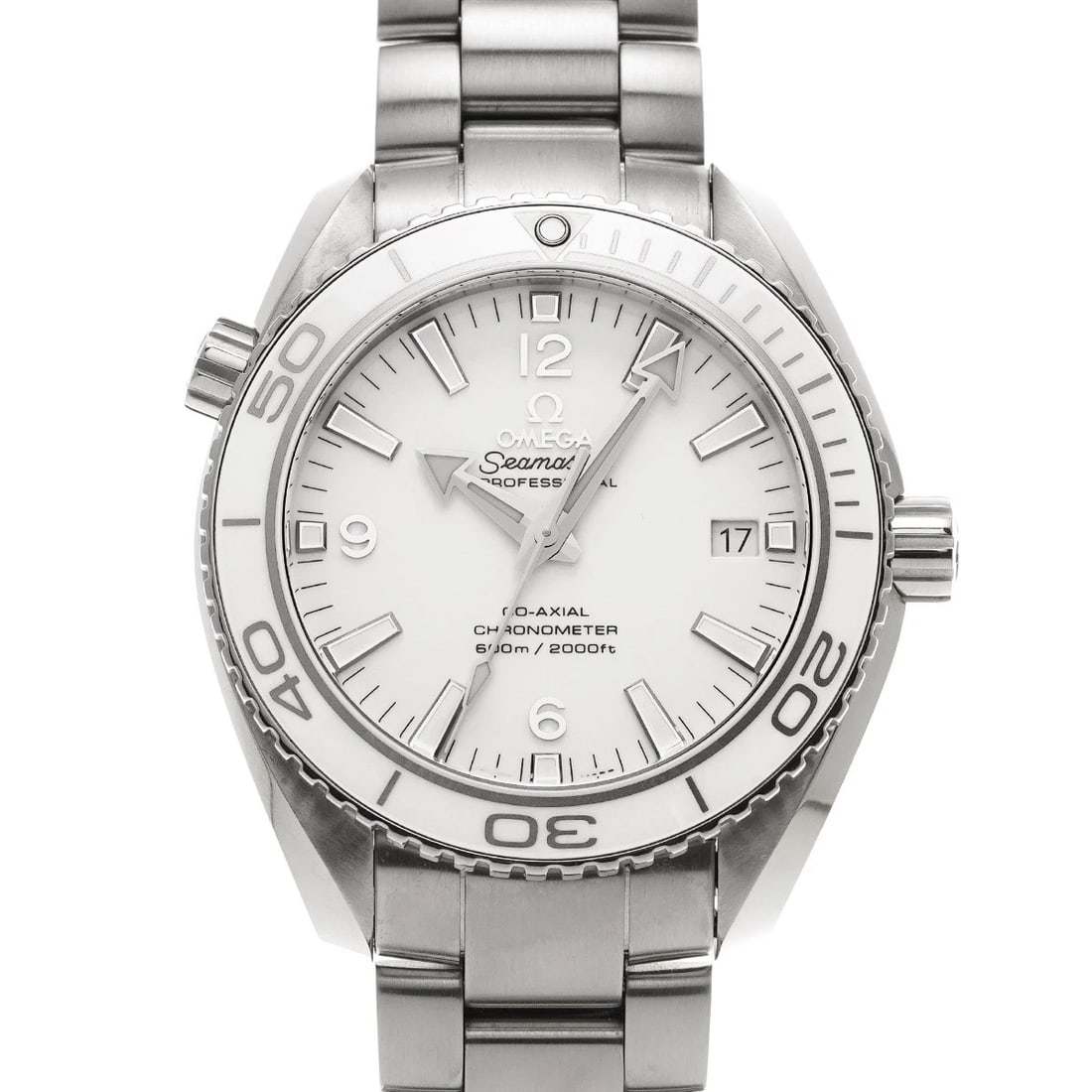 OMEGA SEAMASTER PLANET OCEAN CO-AXIAL WHITE WATCH: OMEGA Seamaster Planet Ocean Co-Axial White WATCH Brand: OMEGA Type: Wristwatch Material: Band Material Stainless steel, Case Material Stainless steel Color: Dial Color White Size: ??Case? H/about