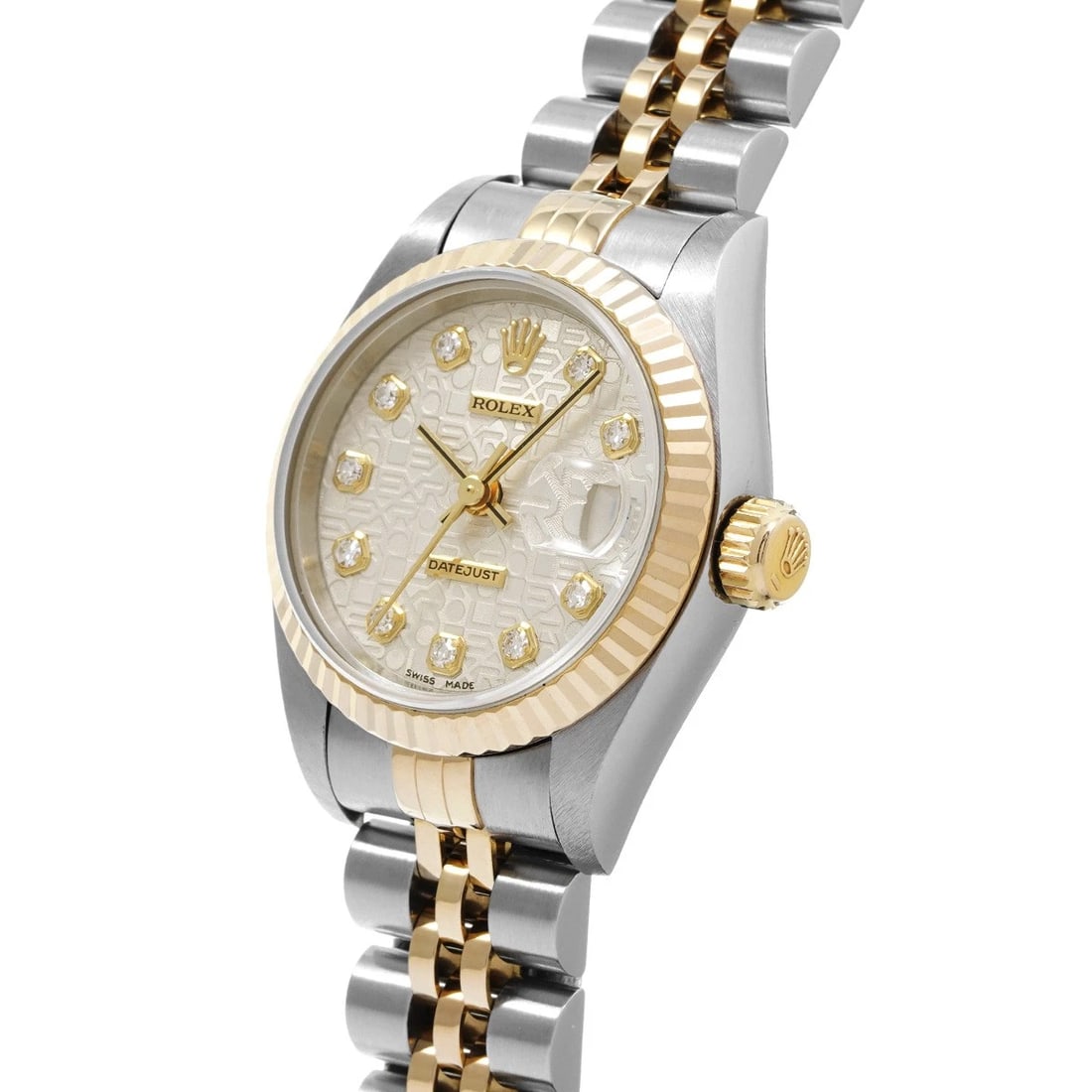 ROLEX DATEJUST SILVER COMPUTER/DIAMOND WATCH - 2