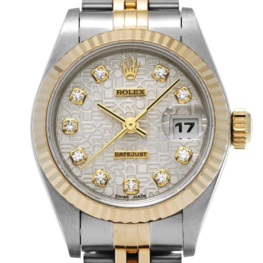 ROLEX DATEJUST SILVER COMPUTER/DIAMOND WATCH - 4